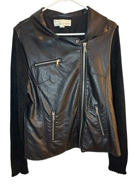 Vintage Havana Faux Leather Moto Jacket
